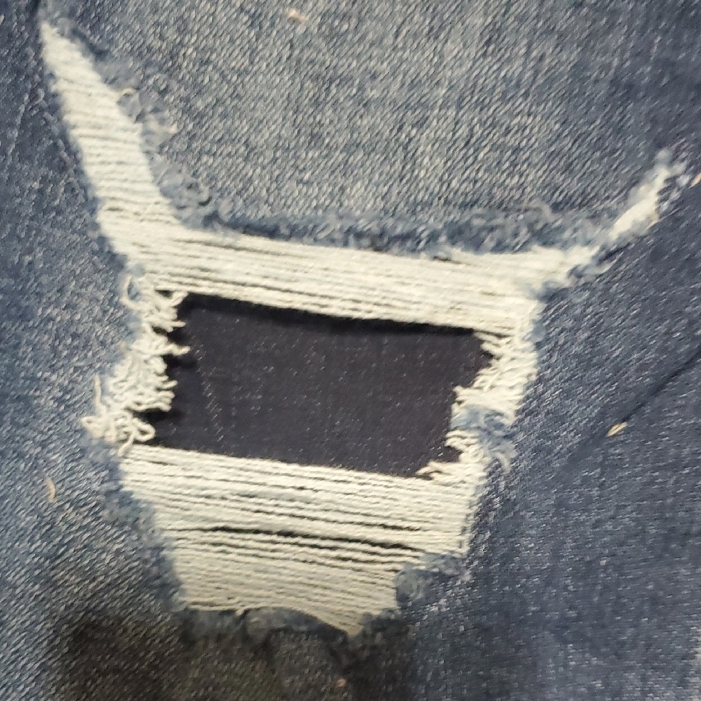 KanCan Blue Midrise Flare Wide Leg Jeans with Distressed Details - Picture 6 of 12